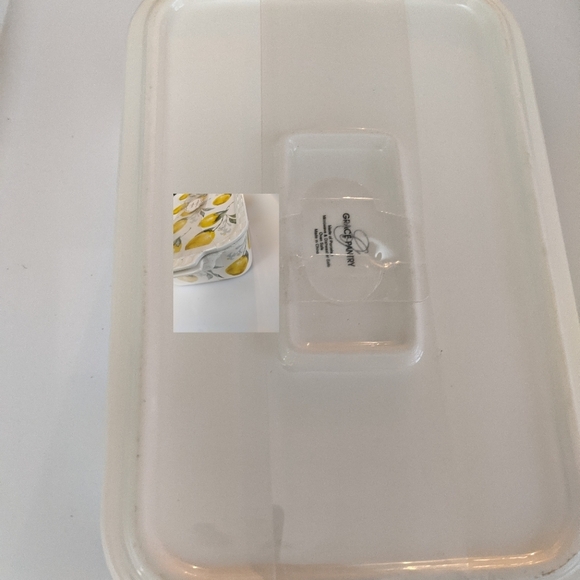 Lemon Print Porcelain 3 in 1  Covered Casserole Lidded Baker Dish New - Picture 6 of 8